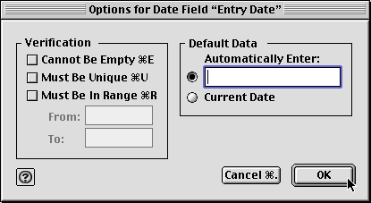 date field options box