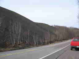 Coal Waste hills along rural road